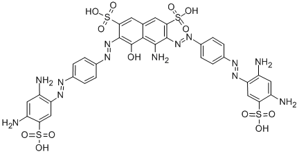 2,7-Naphthalenedisulfonic acid, 4-amino-3,6-bis((4-((2,4-diamino-5-sul fophenyl)azo)phenyl)azo)-5-hydroxy- CAS#: 73944-13-5