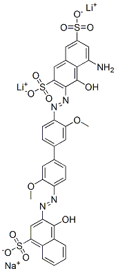 2,7-Naphthalenedisulfonic acid, 5-amino-4-hydroxy-3-[[4'- [(1-hydroxy-4-sulfo-2-naphthalenyl)azo]-3,3'-dimethoxy [1,1'-biphenyl]-4-yl]azo]-, dilithium monosodium salt CAS#: 75673-19-7
