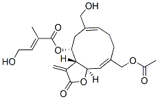 (2E)-4-Hydroxy-2-methyl-2-butenoic acid [(3aR,4R,6Z,10Z,11aR)-10-acetoxymethyl-2,3,3a,4,5,8,9,11a-octahydro-6-hydroxymethyl-3-methylene-2-oxocyclodeca[b]furan-4-yl] ester CAS#: 75683-57-7
