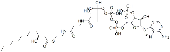 [(2R,3R,4R,5R)-5-(6-aminopurin-9-yl)-4-hydroxy-2-[[hydroxy-[hydroxy-[3-hydroxy-3-[2-[2-[(3S)-3-hydroxydodecanoyl]sulfanylethylcarbamoyl]ethylcarbamoyl]-2,2-dimethyl-propoxy]phosphoryl]oxy-phosphoryl]oxymethyl]oxolan-3-yl]oxyphosphonic acid CAS#: 72059-49-5