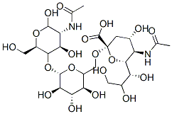 (2S,4S,5R,6R)-5-acetamido-2-[[(2R,3R,4S,5R,6S)-6-[(2R,3S,4R,5R)-5-acetamido-4,6-dihydroxy-2-(hydroxymethyl)oxan-3-yl]oxy-3,4,5-trihydroxyoxan-2-yl]methoxy]-4-hydroxy-6-[(1R,2R)-1,2,3-trihydroxypropyl]oxane-2-carboxylic acid CAS#: 78969-47-8