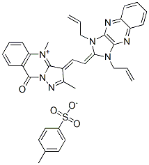 3-[(1,3-diallyl-1,3-dihydro-2H-imidazo[4,5-b]quinoxalin-2-ylidene)ethylidene]-3,9-dihydro-2,4-dimethyl-9-oxopyrazolo[5,1-b]quinazolinium toluene-p-sulphonate CAS#: 75535-20-5
