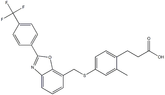 3-{2-Methyl-4-[2-(4-trifluoroMethylphenyl)benzooxazol-7-ylMethylsulfanyl]phenyl}propionic acid CAS#: 729591-85-9