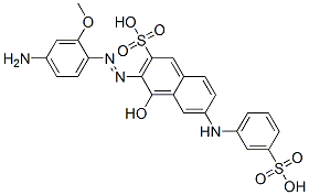3-[(4-Amino-2-methoxyphenyl)azo]-4-hydroxy-6-[(3-sulfophenyl)amino]-2-naphthalenesulfonic acid CAS#: 75627-19-9