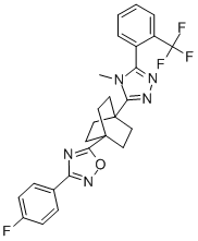 3-(4-FLUOROPHENYL)-5-(4-(4-METHYL-5-(2-(TRIFLUOROMETHYL)PHENYL)-4H-1,2,4-TRIAZOL-3-YL)BICYCLO[2.2.2]OCTAN-1-YL)-1,2,4-OXADIAZOLE CAS#: 719272-75-0