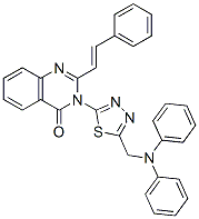 3-[5-[(diphenylamino)methyl]-1,3,4-thiadiazol-2-yl]-2-[(E)-2-phenylethenyl]quinazolin-4-one CAS#: 74796-91-1