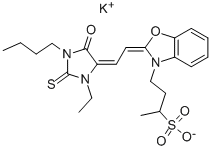 3-BUTYL-1-ETHYL-5-[2-(3-SULFOBUTYL-BENZO[1,3]OXAZOLIN-2-YLIDENE)-ETHYLIDENE]-2-THIOXO-IMIDAZOLIDIN-4-ONE POTASSIUM SALT CAS#: 77418-33-8