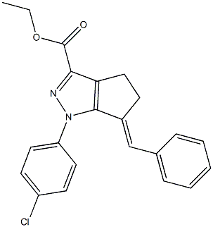 3-Cyclopentapyrazolecarboxylic acid, 1-(4-chlorophenyl)-1,4,5,6-tetrahydro-6-(phenylMethylene)-, ethyl ester CAS#: 733794-56-4
