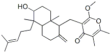 3-[[Decahydro-6-hydroxy-5,8a-dimethyl-2-methylene-5-(4-methyl-3-pentenyl)naphthalen-1-yl]methyl]-2-methoxy-5,6-dimethyl-4H-pyran-4-one CAS#: 74148-43-9