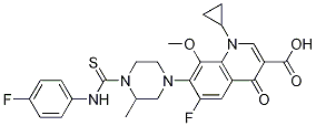 3-Quinolinecarboxylic acid, 1-cyclopropyl-6-fluoro-7-[4-[[(4-fluorophenyl)aMino]thioxoMethyl]-3-Methyl-1-piperazinyl]-1,4-dihydro-8-Methoxy-4-oxo- CAS#: 714291-18-6