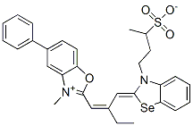 3-methyl-5-phenyl-2-[2-[[3-(3-sulphonatobutyl)-3H-benzoselenazol-2-ylidene]methyl]but-1-enyl]benzoxazolium CAS#: 76213-48-4