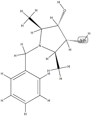 3,4-Pyrrolidinediol, 2,5-dimethyl-1-(phenylmethyl)-, (2R,3R,4S,5S)-rel- (9CI) CAS#: 744189-97-7