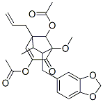 3,8-Bis(acetyloxy)-7-[(1,3-benzodioxol-5-yl)methyl]-1-methoxy-6-methyl-5-(2-propenyl)bicyclo[3.2.1]oct-3-en-2-one CAS#: 75332-12-6