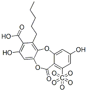 3,8-Dihydroxy-1-pentoxymethyl-6-pentyl-11-oxo-11H-dibenzo[b,e][1,4]dioxepin-7-carboxylic acid CAS#: 73927-67-0