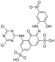 (3E)-5-[(4,6-dichloro-1,3,5-triazin-2-yl)amino]-3-[(2-hydroxy-5-nitro-phenyl)hydrazinylidene]-4-oxo-naphthalene-2,7-disulfonic acid CAS#: 73826-58-1