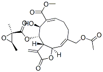 (3aS,4S,5S,6E,10Z,11aR)-10-Acetoxymethyl-4-[[[(2R,3R)-2,3-dimethyloxiranyl]carbonyl]oxy]-2,3,3a,4,5,8,9,11a-octahydro-5-hydroxy-3-methylene-2-oxocyclodeca[b]furan-6-carboxylic acid methyl ester CAS#: 72943-99-8