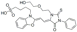 4-[2-[2-[1-[2-(2-Hydroxyethoxy)ethyl]-4-oxo-3-phenyl-2-thioxoimidazolidin-5-ylidene]ethylidene]-2,3-dihydrobenzoxazol-3-yl]butane-1-sulfonic acid CAS#: 78526-84-8