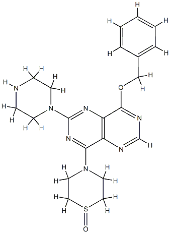 4-(2-phenylmethoxy-9-piperazin-1-yl-3,5,8,10-tetrazabicyclo[4.4.0]deca -2,4,7,9,11-pentaen-7-yl)-1,4-thiazinane 1-oxide CAS#: 78535-05-4
