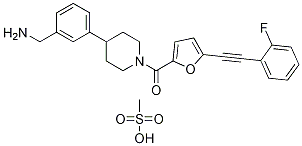 (4-(3-(aMinoMethyl)phenyl)piperidin-1-yl)(5-((2-fluorophenyl)ethynyl)furan-2-yl)Methanone Methanesulfonate CAS#: 725228-55-7