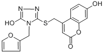 4-({[4-(2-FURYLMETHYL)-5-HYDROXY-4H-1,2,4-TRIAZOL-3-YL]SULFANYL}METHYL)-7-HYDROXY-2H-CHROMEN-2-ONE CAS#: 706799-30-6