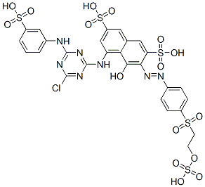 4-[4-(3-Sulfoanilino)-6-chloro-1,3,5-triazine-2-ylamino]-5-hydroxy-6-[4-[2-(sulfooxy)ethylsulfonyl]phenylazo]-2,7-naphthalenedisulfonic acid CAS#: 72987-39-4