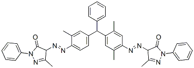 4-[[4-[[4-[[(4,5-Dihydro-3-methyl-5-oxo-1-phenyl-1H-pyrazol)-4-yl]azo]-2,5-dimethylphenyl]phenylmethyl]-2-methylphenyl]azo]-2,4-dihydro-5-methyl-2-phenyl-3H-pyrazol-3-one CAS#: 72391-19-6