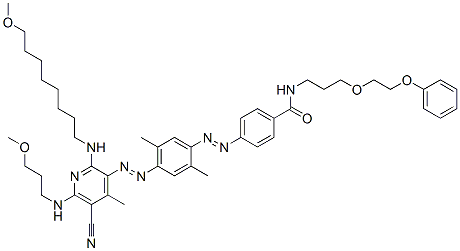 4-[[4-[[5-Cyano-2-[(8-methoxyoctyl)amino]-6-[(3-methoxypropyl)amino]-4-methyl-3-pyridinyl]azo]-2,5-dimethylphenyl]azo]-N-[3-(2-phenoxyethoxy)propyl]benzamide CAS#: 73398-97-7