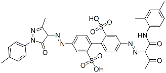 4-[[4,5-dihydro-3-methyl-1-(4-methylphenyl)-5-oxo-1H-pyrazol-4-yl]azo]-4'-[[1-[[(2,4-dimethylphenyl)amino]carbonyl]-2-oxopropyl]azo][1,1'-biphenyl]-2,2'-disulphonic acid CAS#: 79665-31-9