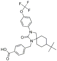 4-((8-(tert-butyl)-2-oxo-3-(4-(trifluoroMethoxy)phenyl)-1,3-diazaspiro[4.5]decan-1-yl)Methyl)benzoic acid CAS#: 706813-15-2