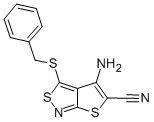 4-Amino-3-((phenylmethyl)thio)thieno(2,3-c)isothiazole-5-carbonitrile CAS#: 72436-93-2