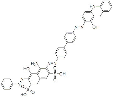 4-Amino-5-hydroxy-3-[[4'-[[2-hydroxy-4-[(2-methylphenyl)amino]phenyl]azo]-1,1'-biphenyl-4-yl]azo]-6-phenylazo-2,7-naphthalenedisulfonic acid CAS#: 72379-45-4