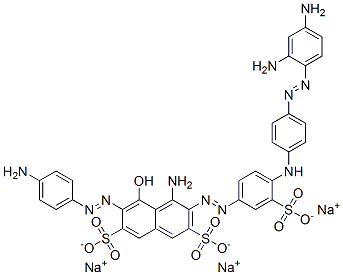 4-Amino-6-[(4-aminophenyl)azo]-3-[[4-[[4-[(2,4-diaminophenyl)azo]phenyl]amino]-3-sulfophenyl]azo]-5-hydroxy-2,7-naphthalenedisulfonic acid trisodium salt CAS#: 72894-18-9
