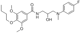 4-Butoxy-3,5-dimethoxy-N-(3-((4-fluorophenyl)methylamino)-2-hydroxypro pyl)benzamide CAS#: 73584-26-6