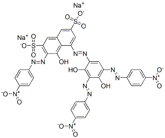 4-Hydroxy-3-(p-nitrophenylazo)-5-[2,4-dihydroxy-3,5-bis(p-nitrophenylazo)phenylazo]-2,7-naphthalenedisulfonic acid disodium salt CAS#: 72894-25-8
