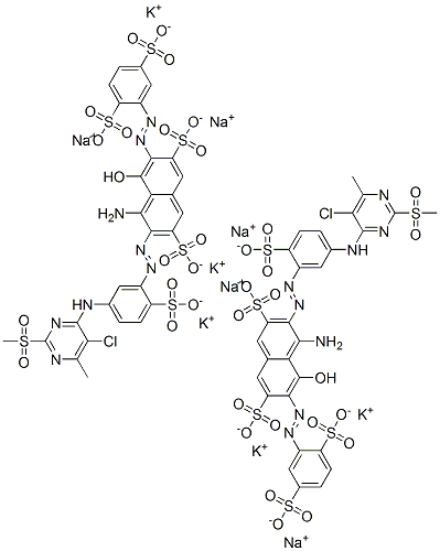 4-amino-3-[[5-[[5-chloro-6-methyl-2-(methylsulphonyl)-4-pyrimidinyl]amino]-2-sulphophenyl]azo]-6-[(2,5-disulphophenyl)azo]-5-hydroxynaphthalene-2,7-disulphonic acid, potassium sodium salt CAS#: 72828-72-9