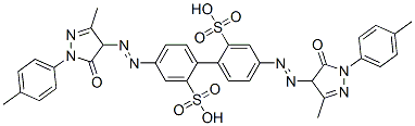 4,4'-bis[[4,5-dihydro-3-methyl-1-(4-methylphenyl)-5-oxo-1H-pyrazol-4-yl]azo][1,1'-biphenyl]-2,2'-disulphonic acid CAS#: 79665-32-0