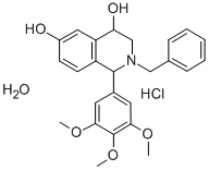 4,6-Isoquinolinediol, 1,2,3,4-tetrahydro-2-(phenylmethyl)-1-(3,4,5-tri methoxyphenyl)-, hydrochloride, hydrate (3:3:1) CAS#: 79677-06-8