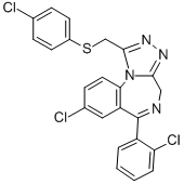 4H-(1,2,4)Triazolo(4,3-a)(1,4)benzodiazepine, 8-chloro-6-(2-chlorophen yl)-1-(((4-chlorophenyl)thio)methyl)- CAS#: 72930-61-1