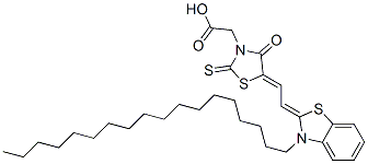 5-[2-(3-Octadecyl-2,3-dihydrobenzothiazole-2-ylidene)ethylidene]-4-oxo-2-thioxothiazolidine-3-acetic acid CAS#: 75983-37-8
