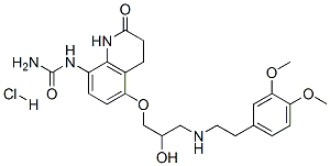 [5-[3-[2-(3,4-dimethoxyphenyl)ethylamino]-2-hydroxy-propoxy]-2-oxo-3,4 -dihydro-1H-quinolin-8-yl]urea hydrochloride CAS#: 76412-48-1
