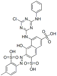 5-[(4-chloro-6-phenylamino-1,3,5-triazin-2-yl)amino]-4-hydroxy-3-[(4-methyl-6-sulfophenyl)azo]-2,7-naphthalenedisulfonic acid CAS#: 73287-61-3