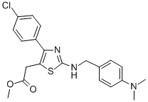 5-Thiazoleacetic acid, 4-(4-chlorophenyl)-2-(((4-(dimethylamino)phenyl )methyl)amino)-, methyl ester CAS#: 74241-28-4