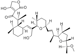 5-hydroxy-4-[(2S)-2-[(1R,2S,6R)-2-[(E)-3-hydroxy-2-[(2R,3R,6S)-6-[(E,3S)-3-[(3S,5R)-5-[(1S)-1-methoxyethyl]-3-methyl-oxolan-2-yl]but-1-enyl]-3-methyl-oxan-2-yl]prop-1-enyl]-6-methyl-cyclohexyl]propanoyl]furan-3-one CAS#: 75139-06-9