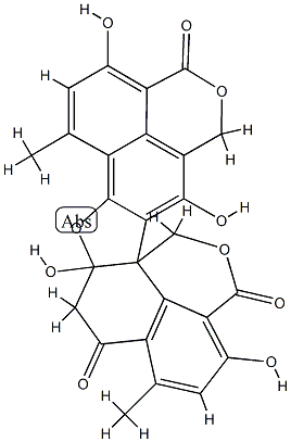 5,5a-Dihydro-1,5a,9,13-tetrahydroxy-3,7-dimethyl-4H,10H,12H,16H-dibenzo[de,d'e']furo[2,3-g:5,4-i']bis[2]benzopyran-4,10,16-trione CAS#: 76706-63-3