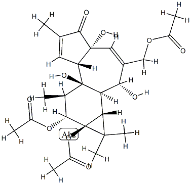 5H-Cyclopropa[3,4]benz[1,2-e]azulen-5-one, 9,9a-bis(acetyloxy)-3-[(ace tyloxy)methyl]-1,1a,1b,2,4a,7a,7b,8,9,9a-decahydro-2,4a,7b-trihydroxy- 1,1,6,8-tetramethyl-, [1aR-(1aalpha,1bbeta,2beta,4abeta,7aalpha,7balph a,8alpha,9beta,9aalpha)]- CAS#: 77646-21-0