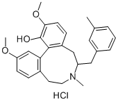 5H-Dibenz(d,f)azonin-1-ol, 6,7,8,9-tetrahydro-2,12-dimethoxy-7-methyl-  6-((3-methylphenyl)methyl)-, hydrochloride, (-)- CAS#: 79989-29-0