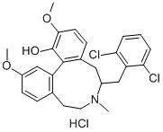 5H-Dibenz(d,f)azonin-1-ol, 6,7,8,9-tetrahydro-6-((2,6-dichlorophenyl)m ethyl)-2,12-dimethoxy-7-methyl-, hydrochloride, (-)- CAS#: 79989-28-9