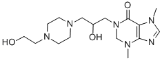 6(1H)-Purinone, 2,3-dihydro-3,7-dimethyl-1-(2-hydroxy-3-(4-(2-hydroxye thyl)piperazinyl)propyl)- CAS#: 73972-58-4