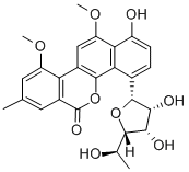 6H-Benzo(d)naphtho(1,2-b)pyran-6-one, 4-(6-deoxy-alpha-galactofuranosy l)-1-hydroxy-10,12-dimethoxy-8-methyl- CAS#: 77879-89-1