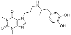 7-[3-[[2-(3,4-Dihydroxyphenyl)-1-methylethyl]amino]propyl]theophyline CAS#: 74051-78-8
